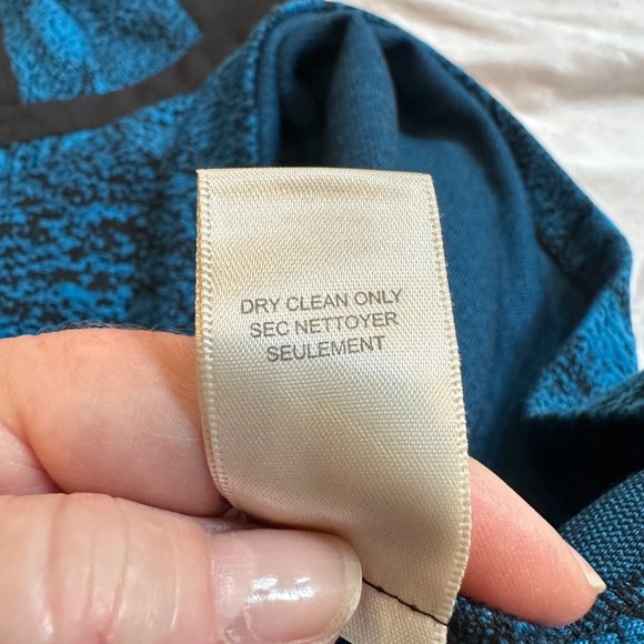 Rebecca Taylor Dress Fit & Flare Blue Black Python Snake Sleeveless Knit Sz 8 - Picture 11 of 11